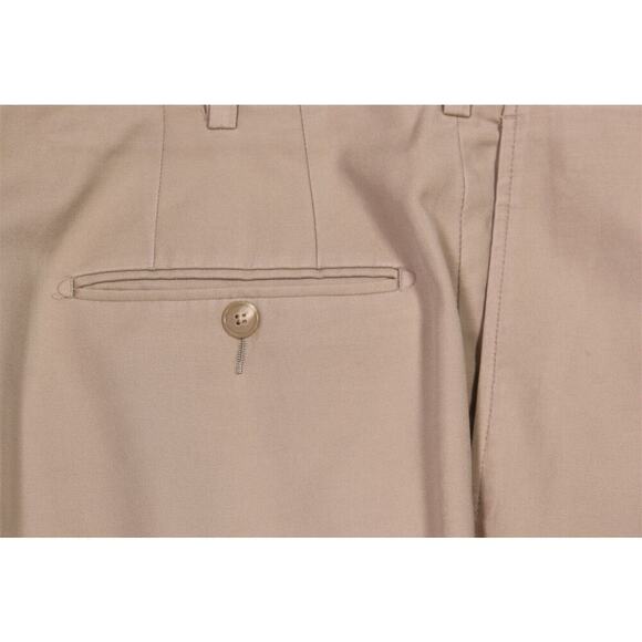 Hickey-Freeman Current Khaki Tan Flat Front Cotton Chino Pants Trousers 38x30 - Picture 3 of 7